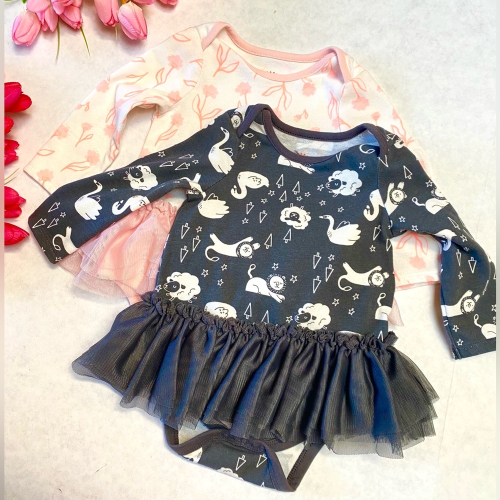 Cat & Jack Flower Swan Sheep Lion Onesie Set of 2